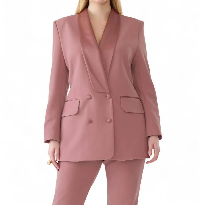 Satin Blazer In Soft Pink